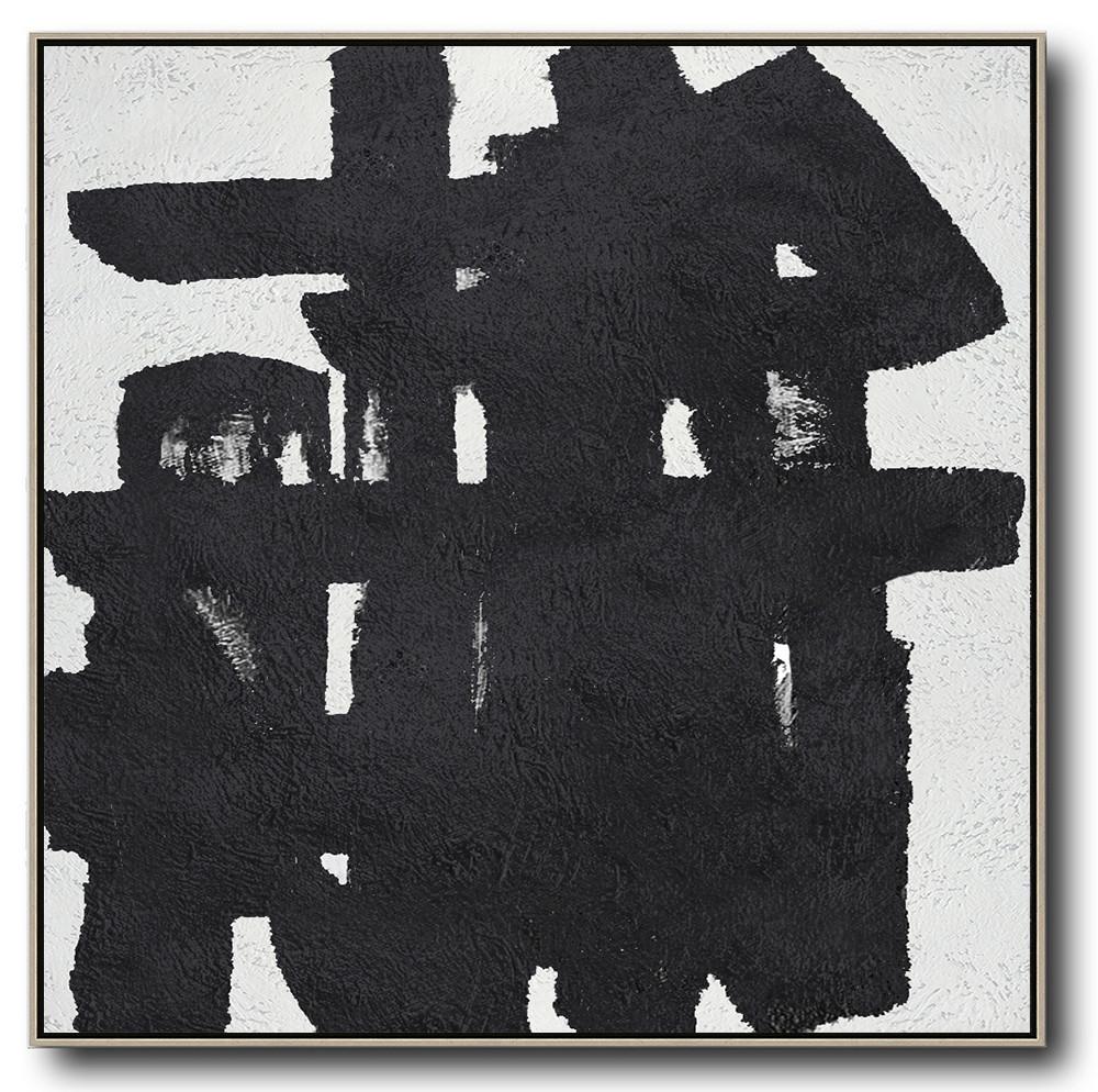 Minimal Black and White Painting #MN129A - Click Image to Close